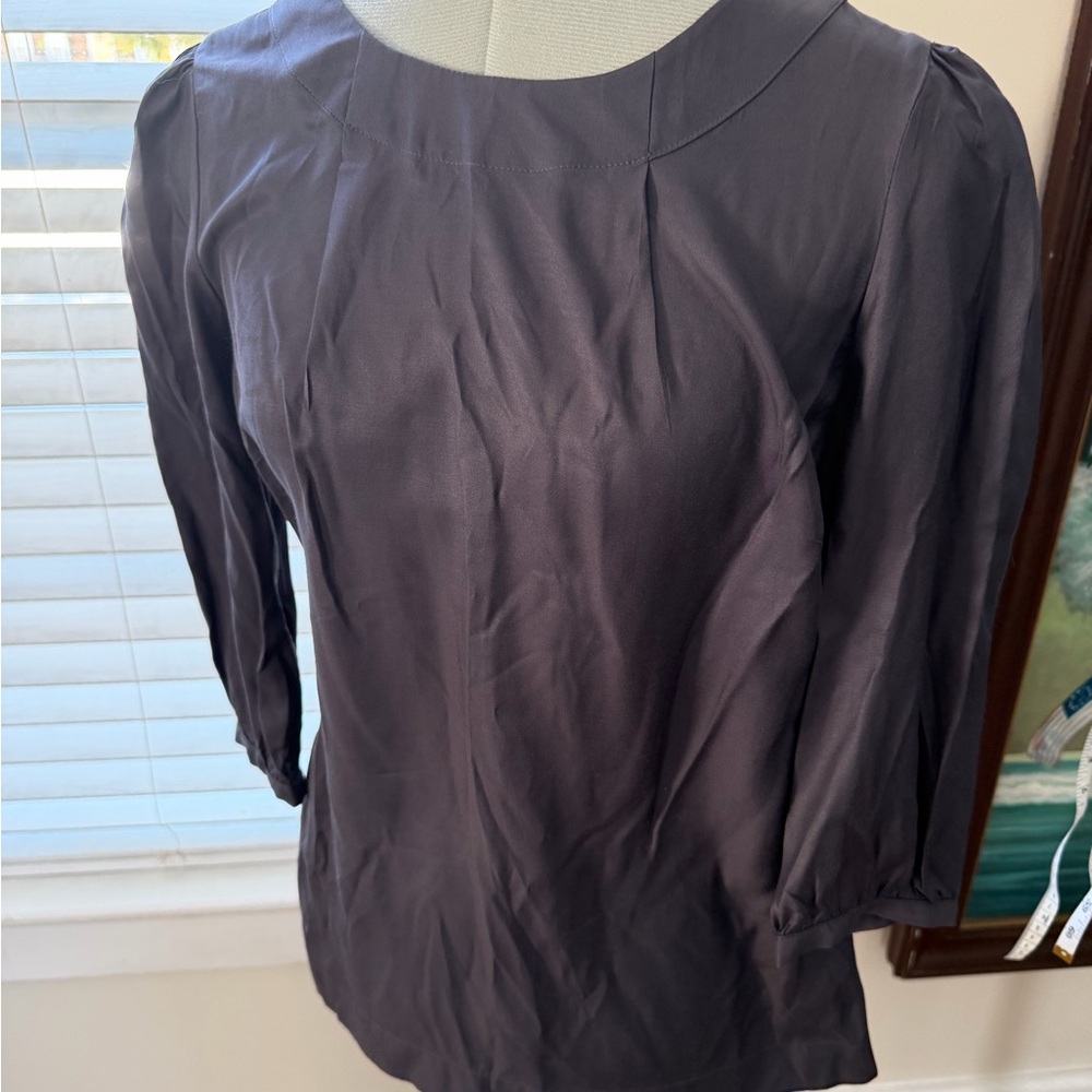 BODEN navy silky 3/4 sleeve blouse